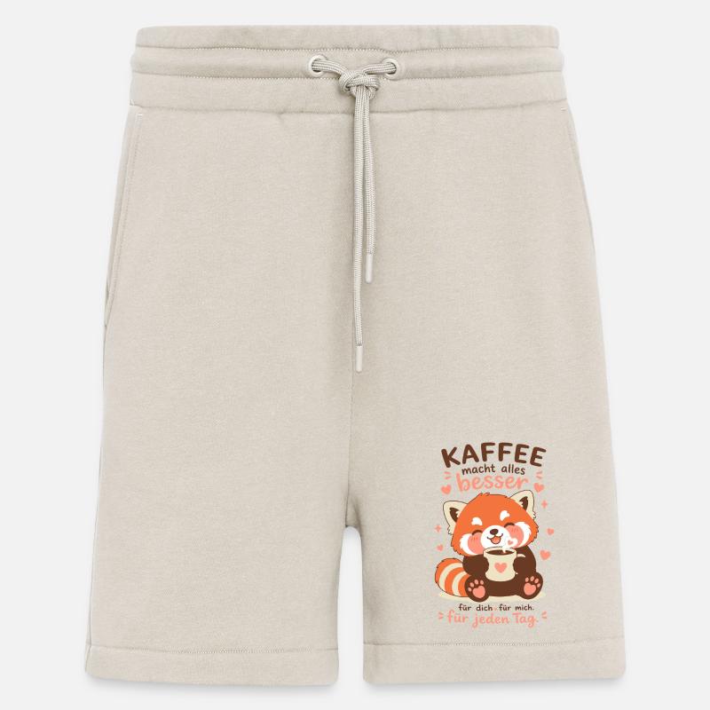 Roter Panda mit Kaffee - Shorts - made by SPREAD - WARM CLAY