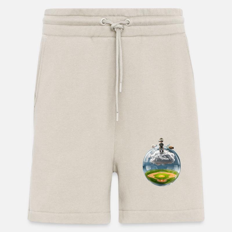 Surreale Glaskugel mit Baseballfeld - Shorts - made by SPREAD - WARM CLAY