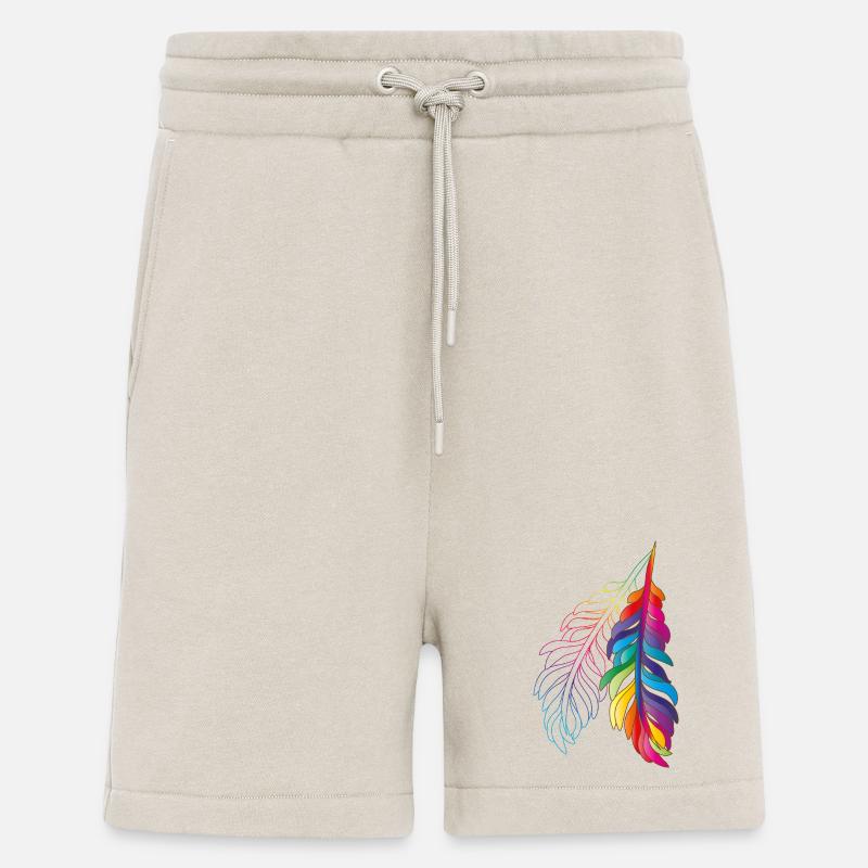 Regenbogenfedern – farbenfrohes Boho-Design - Shorts - made by SPREAD - WARM CLAY