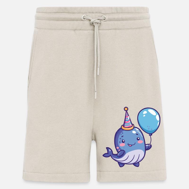 baleine anniversaire bébé - Short bio décontracté fabriqué en UE - WARM CLAY