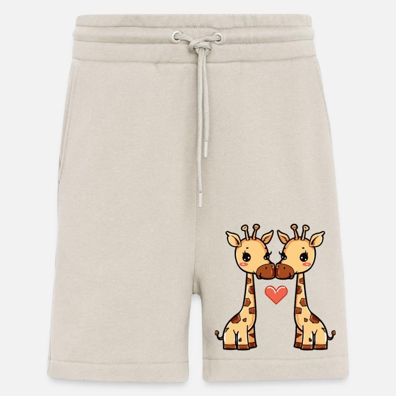 Giraffe Couple Valentine's Day - Shorts - made by SPREAD - WARM CLAY