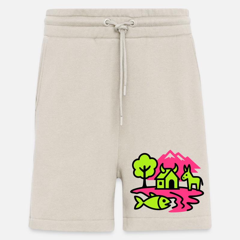 Naive Pop-Art Landschaft - Shorts - made by SPREAD - WARM CLAY