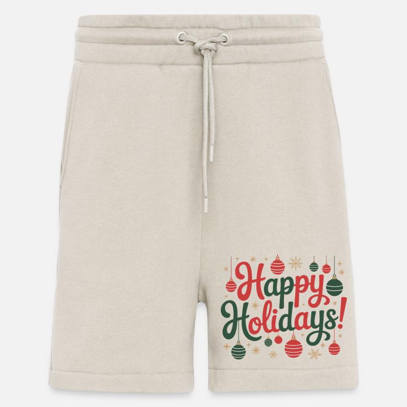 Happy Holidays Ornaments Script - Shorts - made by SPREAD - WARM CLAY