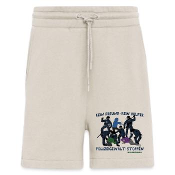 Polizeigewalt stoppen - Shorts - made by SPREAD - WARM CLAY - Vorne