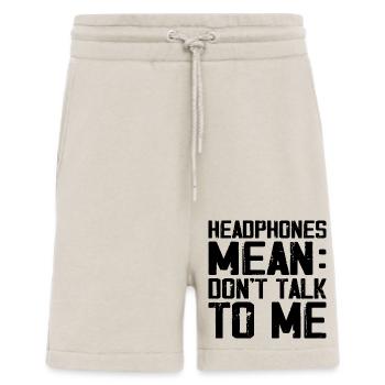 Headphones Mean Don't Talk to Me Funny Gym Workout - Short bio décontracté fabriqué en UE - WARM CLAY - Devant
