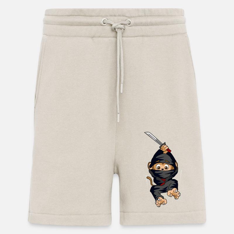 Ninja singe saut sabre cadeau - Short bio décontracté fabriqué en UE - WARM CLAY