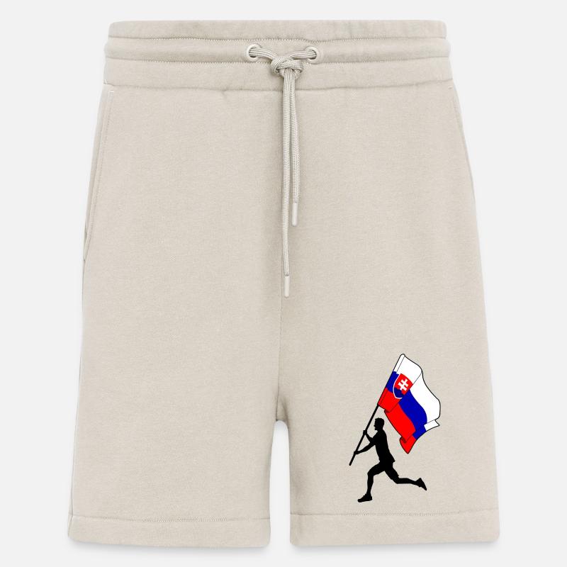 Flagge Slowakei Mann läuft - Shorts - made by SPREAD - WARM CLAY