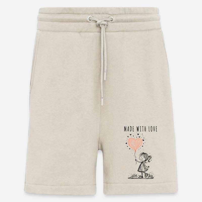 Made with Love – Handgezeichnetes Herz - Shorts - made by SPREAD - WARM CLAY