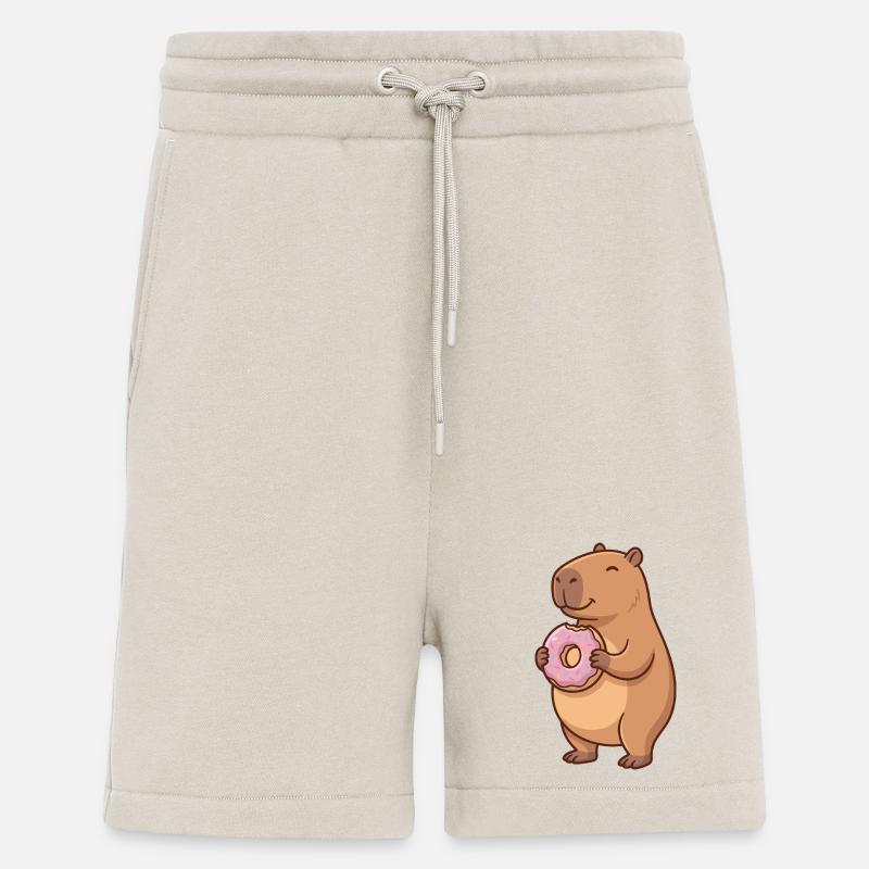Capybara mit Donut süßes Tiermotiv - Shorts - made by SPREAD - WARM CLAY