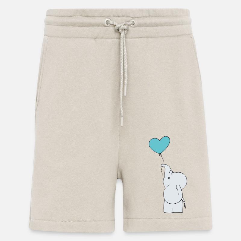 Eléphant avec ballon - Short bio décontracté fabriqué en UE - WARM CLAY