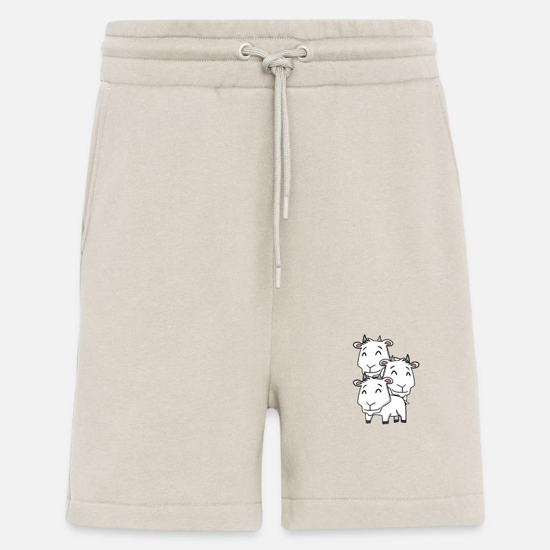 Chèvres mignonnes - Chèvre - Short bio décontracté fabriqué en UE - WARM CLAY