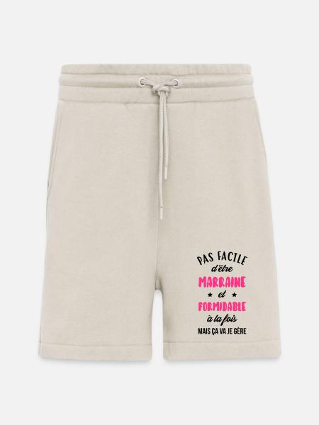 Marraine formidable / Filleule / Filleul / Baptême - Short bio décontracté fabriqué en UE - WARM CLAY