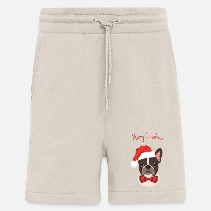 Bouledogue français Joyeux Noël Design - Short bio décontracté fabriqué en UE - WARM CLAY