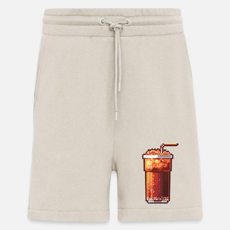 Verre Pixel Cola avec glace - Short bio décontracté fabriqué en UE - WARM CLAY