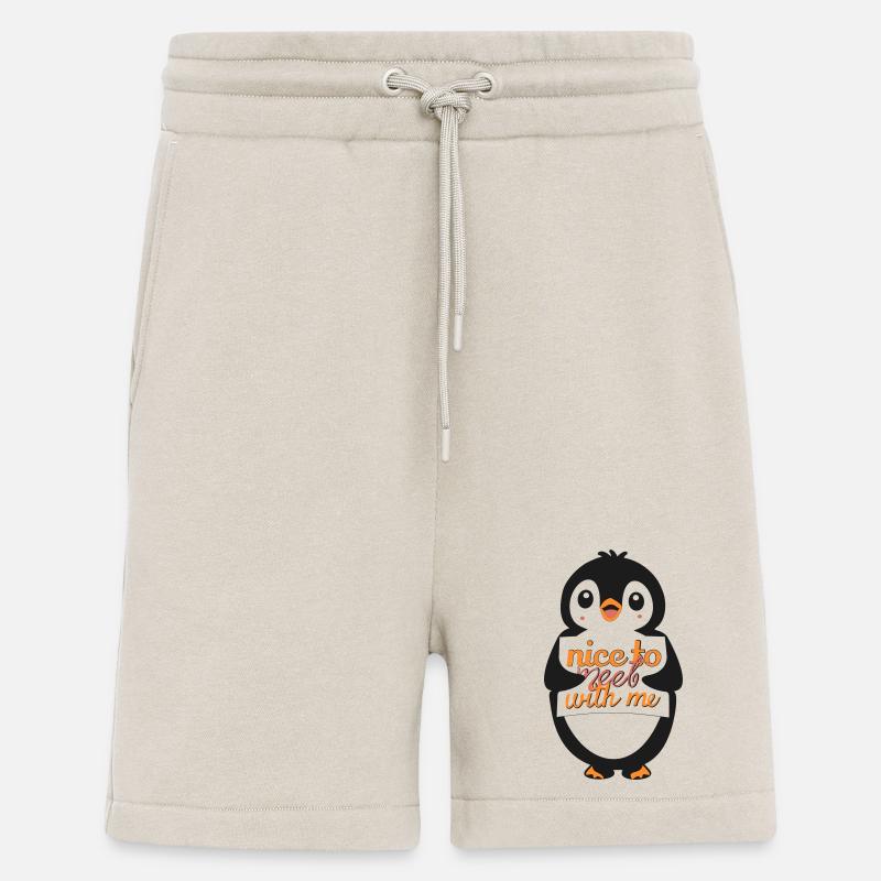 Penguin Banner : Ravi de me rencontrer - Short bio décontracté fabriqué en UE - WARM CLAY
