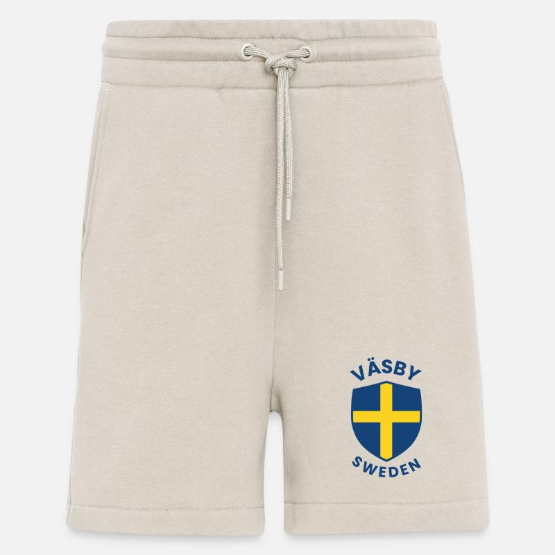 Emblème du bouclier de Väsby Suède - Short bio décontracté fabriqué en UE - WARM CLAY