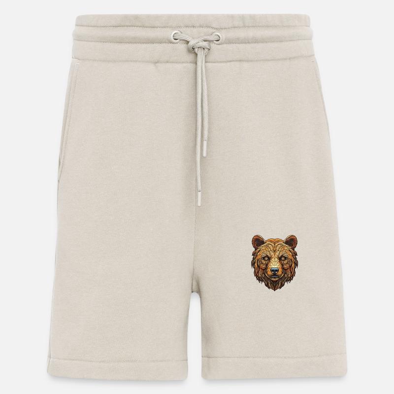 Grizzly Bear Face - Wilderness Emblem - Shorts - made by SPREAD - WARM CLAY