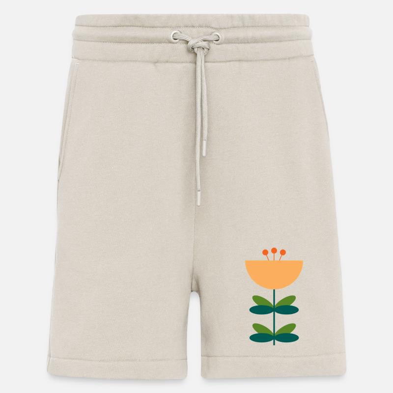 Conception d’illustration de fleur abstraite - Short bio décontracté fabriqué en UE - WARM CLAY