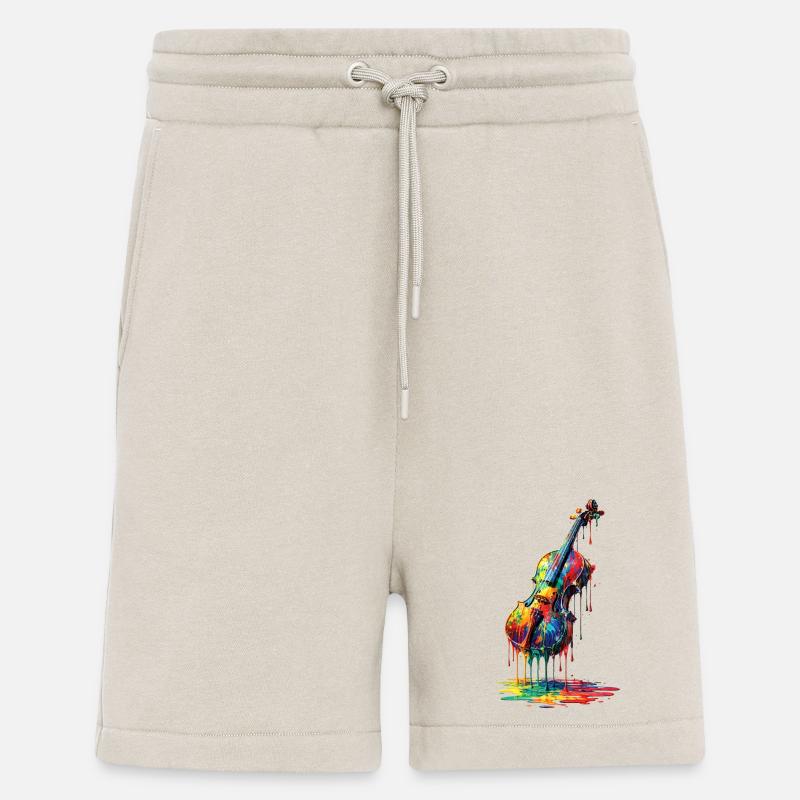 Violin with dripping paint - Shorts - made by SPREAD - WARM CLAY