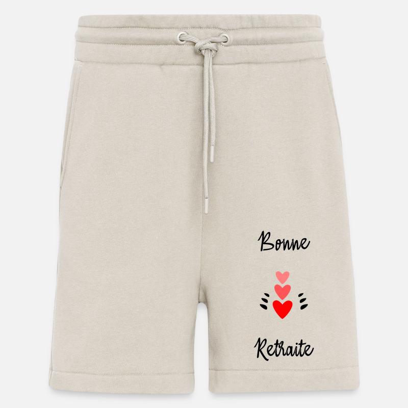 RETRAITE. BONNE RETRAITE. JOYEUSE RETRAITE - Short bio décontracté fabriqué en UE - WARM CLAY