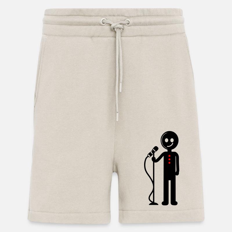 Artiste Chanteur avec microphone - Short bio décontracté fabriqué en UE - WARM CLAY