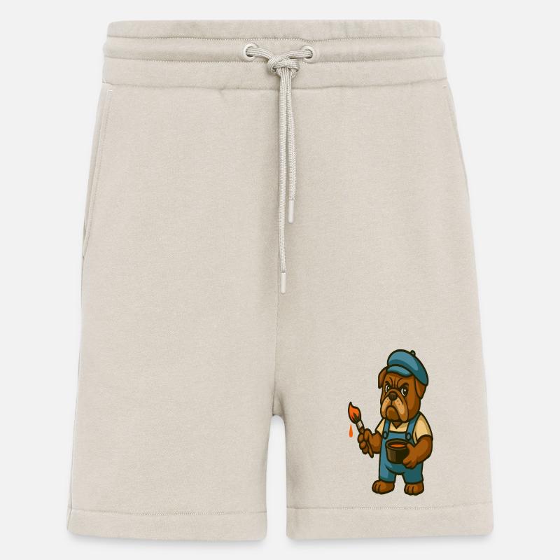 Maler Bulldoggen-Maskottchen mit Farbeimer - Shorts - made by SPREAD - WARM CLAY