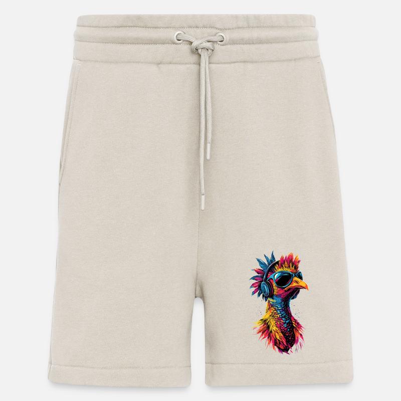 Dinde Poules Oiseaux Dinde - Short bio décontracté fabriqué en UE - WARM CLAY