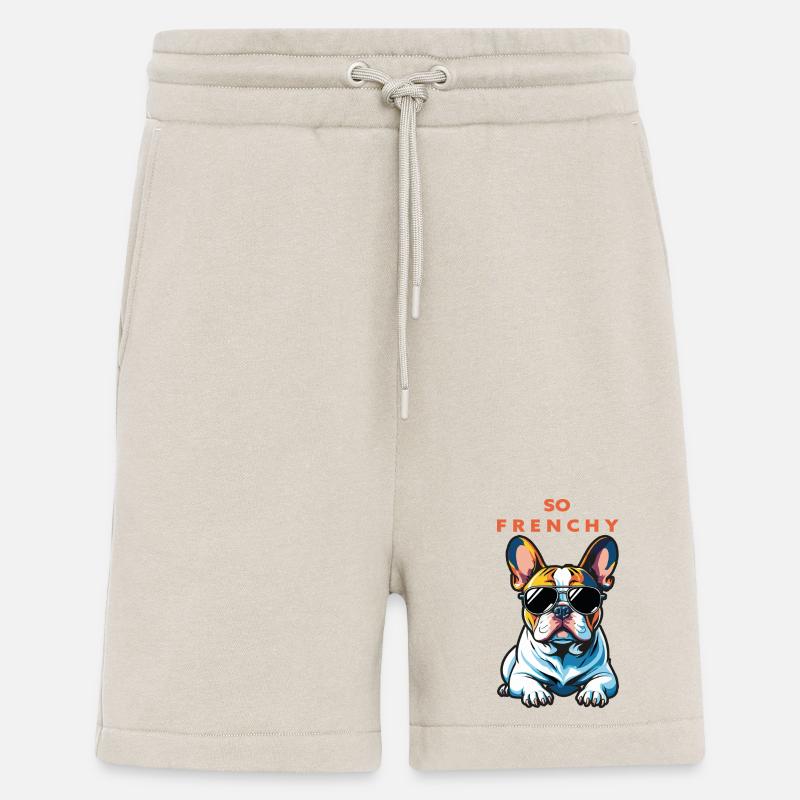 Bouledogue français Pop Chic Lunettes - Short bio décontracté fabriqué en UE - WARM CLAY