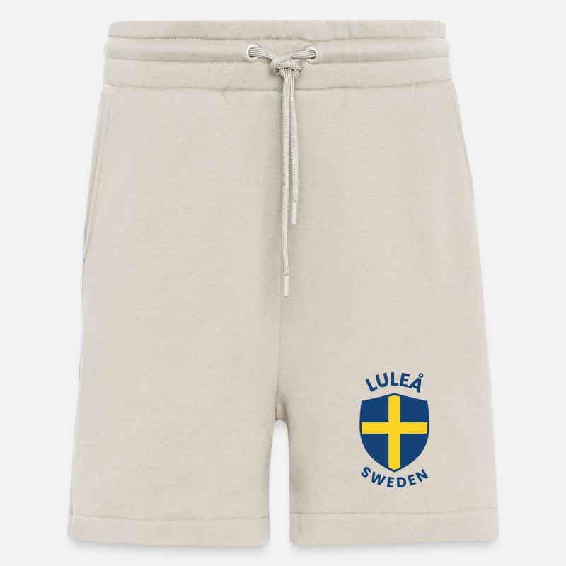 Drapeau de Suède de Luleå - Short bio décontracté fabriqué en UE - WARM CLAY