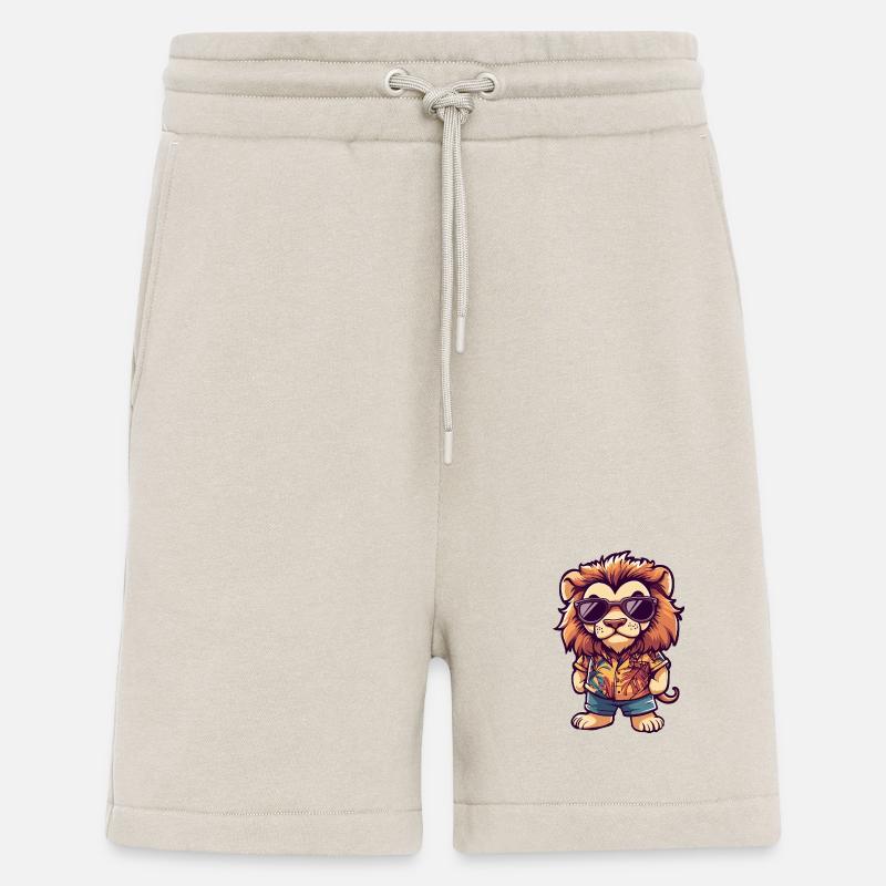 Lion Comic Vacation - Shorts - made by SPREAD - WARM CLAY