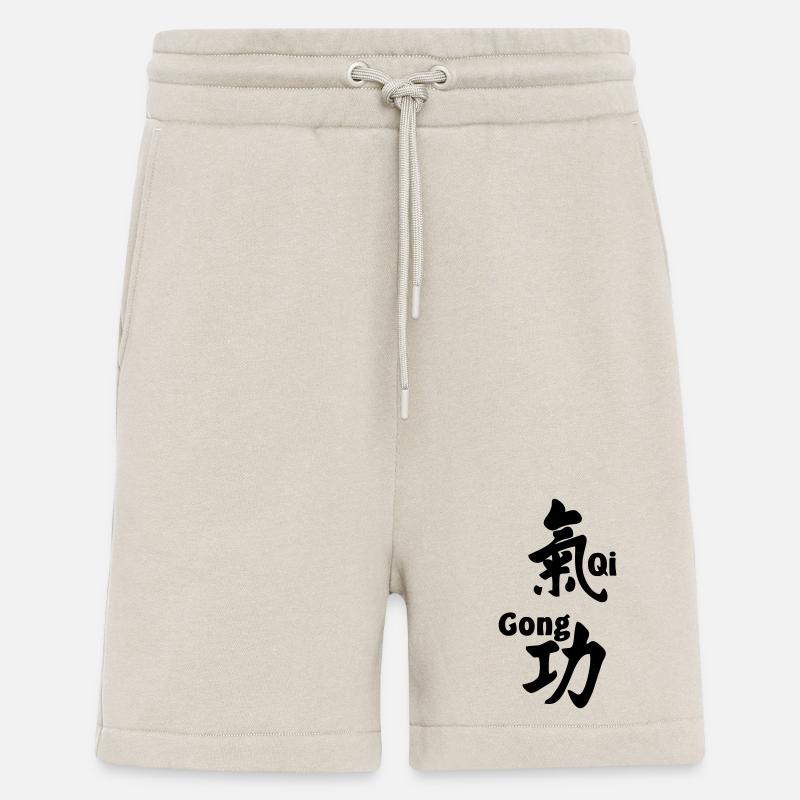 QI gong script avec texte vertical - Short bio décontracté fabriqué en UE - WARM CLAY