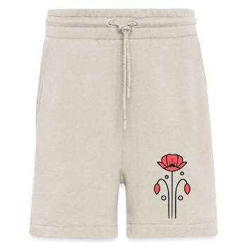Poppy Poppies Minimalist Line Art 7 - Shorts - made by SPREAD - WARM CLAY - Front