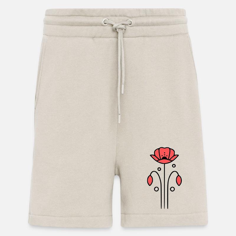 mohnblume-mohnblumen-minimalistisch-line-art-7 - Shorts - made by SPREAD - WARM CLAY