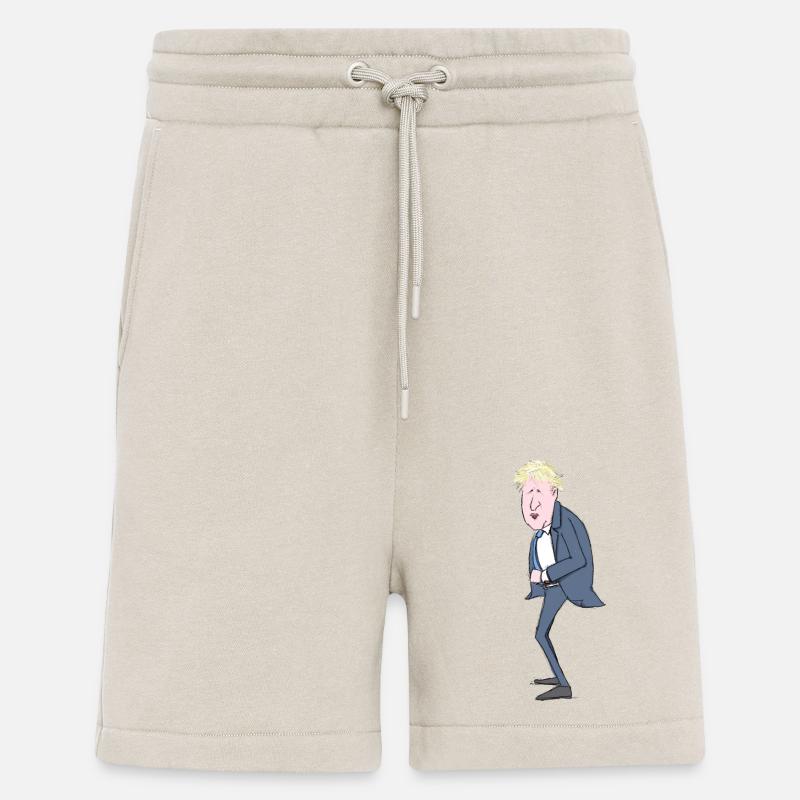 Illustration de Boris Johnson - Short bio décontracté fabriqué en UE - WARM CLAY