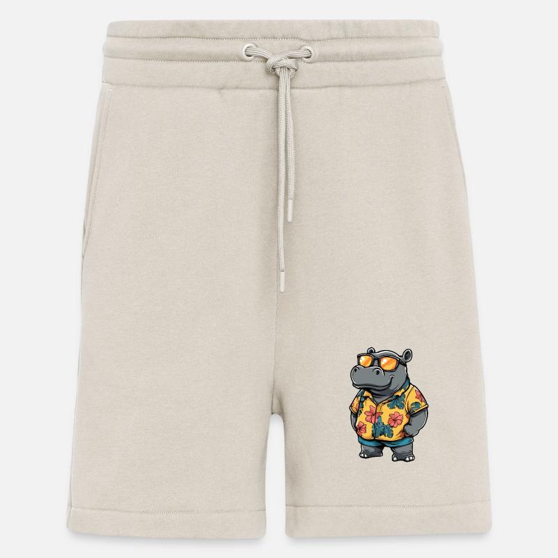 Nilpferd Comic Urlaub - Shorts - made by SPREAD - WARM CLAY