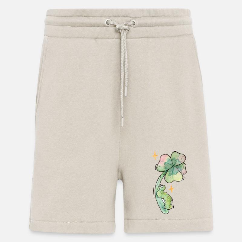 Glücksbringer Raupe auf Kleeblatt - Shorts - made by SPREAD - WARM CLAY