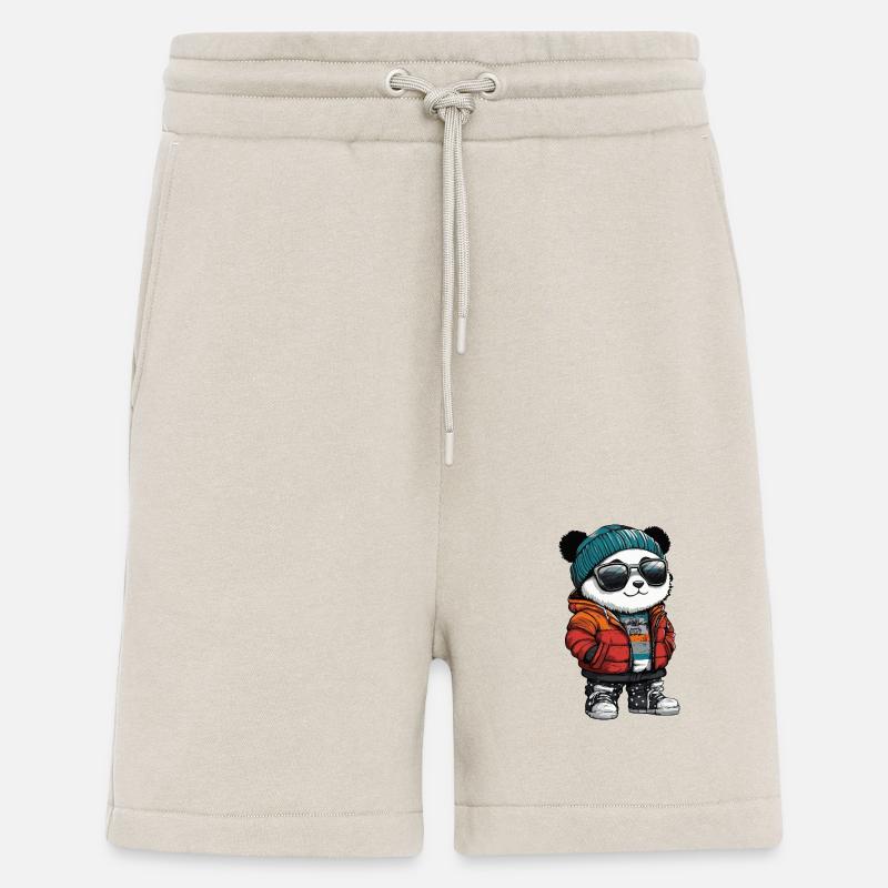 Bande dessinée d’hiver Panda - Short bio décontracté fabriqué en UE - WARM CLAY
