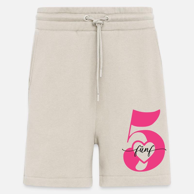 Digit Five 5 with Heart - Shorts - made by SPREAD - WARM CLAY