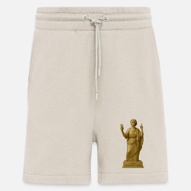 Ancient Philosopher Statue with Message - Shorts - made by SPREAD - WARM CLAY