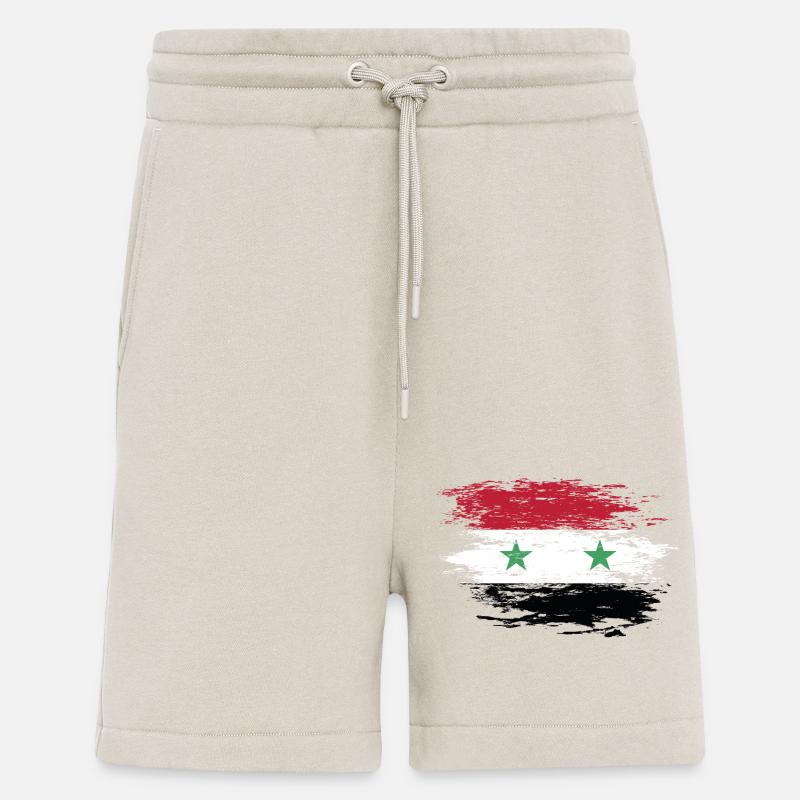 Drapeau syrien utilisé - Short bio décontracté fabriqué en UE - WARM CLAY
