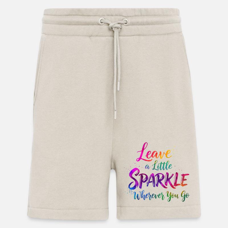 Rainbow Glitter Citation Inspirante Design - Short bio décontracté fabriqué en UE - WARM CLAY