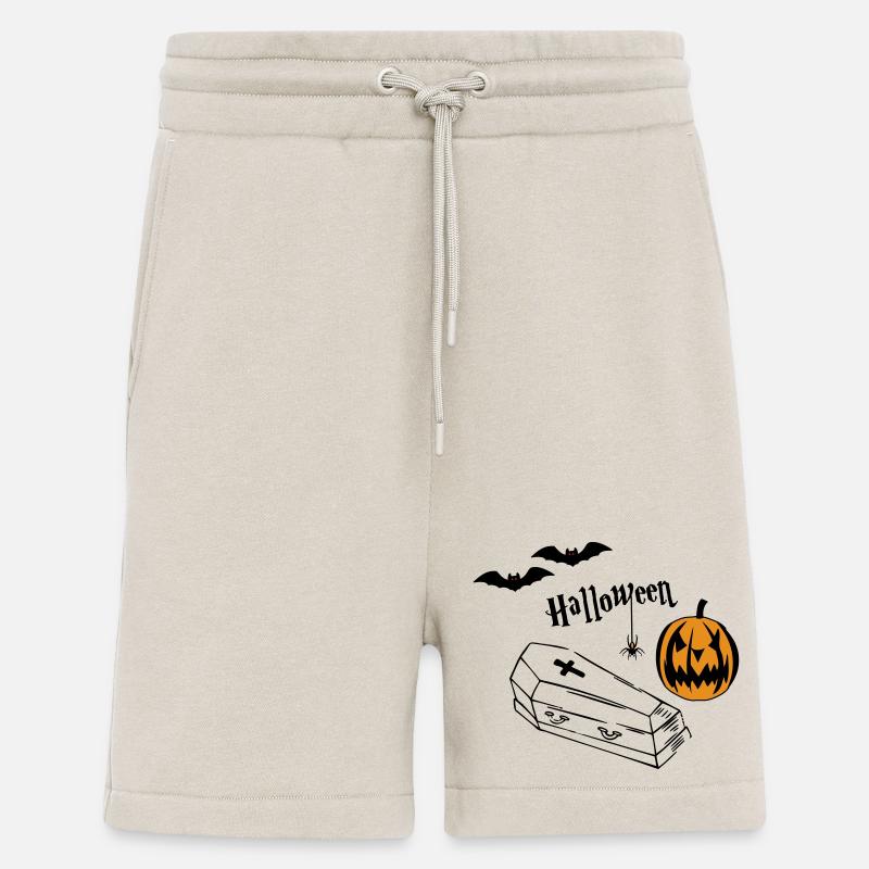 Silhouette de citrouille d’Halloween - Short bio décontracté fabriqué en UE - WARM CLAY