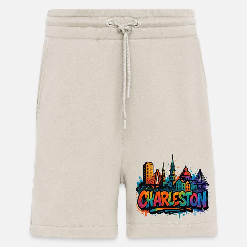 Charleston Skyline Graffiti - Shorts - made by SPREAD - WARM CLAY