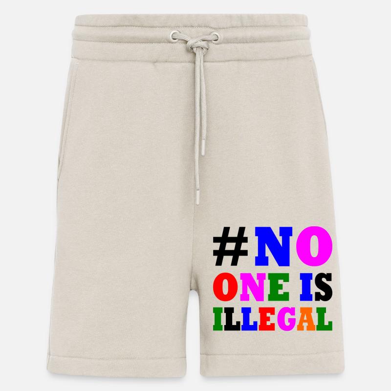 No one is illegal - Short bio décontracté fabriqué en UE - WARM CLAY