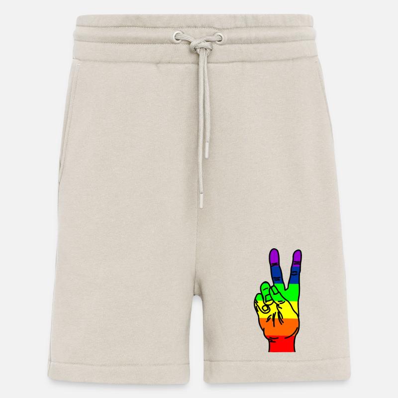 Regenbogen-Handfrieden - Shorts - made by SPREAD - WARM CLAY