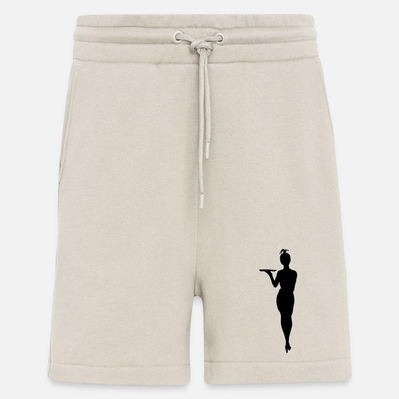 Challenging waitress with tray shadow figure - Shorts - made by SPREAD - WARM CLAY