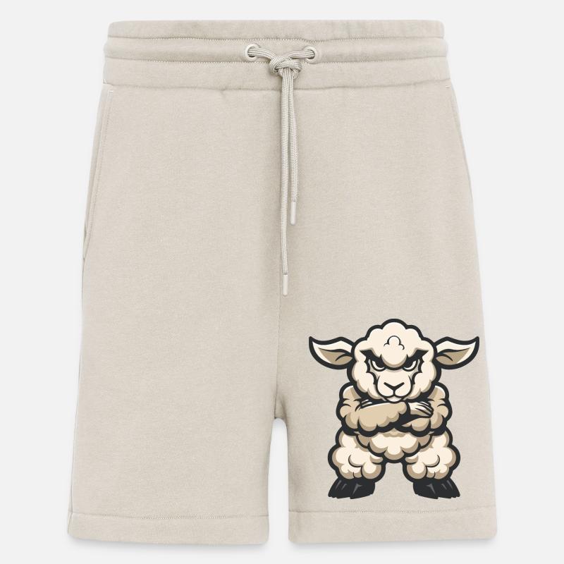 Bande dessinée de mouton - Short bio décontracté fabriqué en UE - WARM CLAY