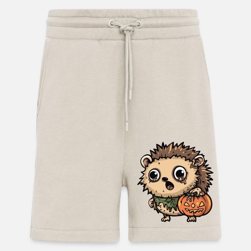 hérisson Halloween bande dessinée drôle - Short bio décontracté fabriqué en UE - WARM CLAY