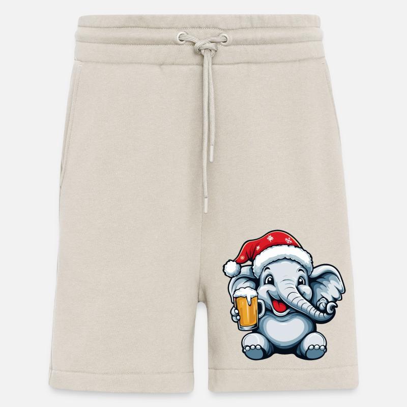 Elephant Bière Noël Noël - Short bio décontracté fabriqué en UE - WARM CLAY