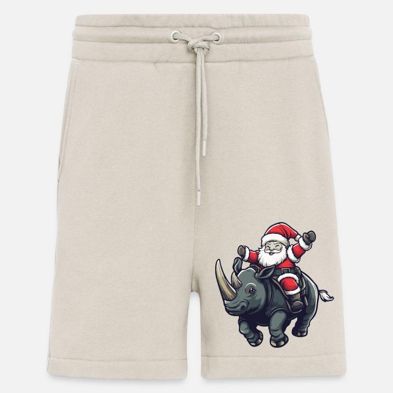 Rhinocéros Père Noël - Short bio décontracté fabriqué en UE - WARM CLAY